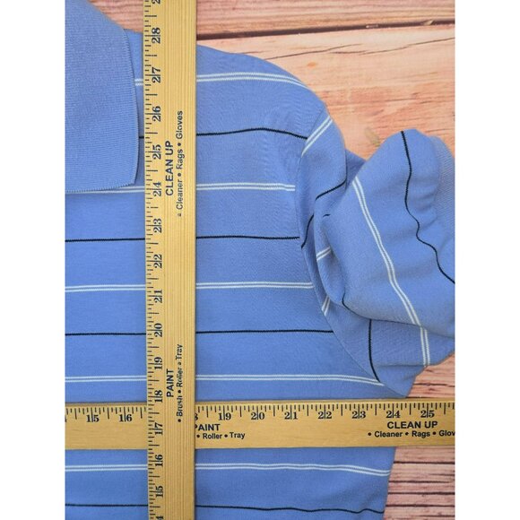 Polo Ralph Lauren Mens Striped Cotton Polo Shirt Size Large Blue - Picture 7 of 7